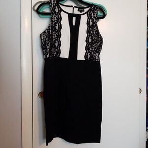L Black & White Nicole by Nicole Miller dress EUC